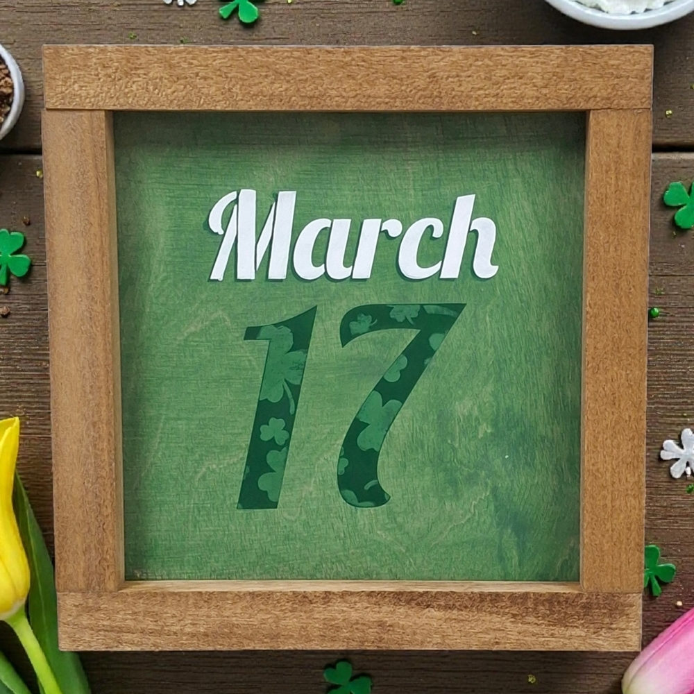 St Patricks Valentine Reversible Painted Crafted Wood Sign